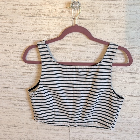 Topshop Moto Stripe Crop Top | SIZE 6 - Picture 2 of 5